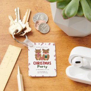 Christmas Pary 25 December At 8 PM Keychain