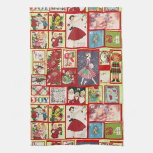 christmas past kitchen towel