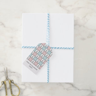Christmas Pastel Blue and Pink Modern Pattern Gift Tags