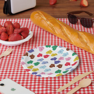 Christmas Pastel Cosy Winter Gloves Paper Plate