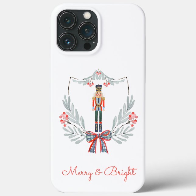 Christmas Pastel Light Blue Nutcracker Holiday Case-Mate iPhone Case (Back)