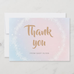Christmas Pastel Winter Snowflake Baby Shower Thank You Card
