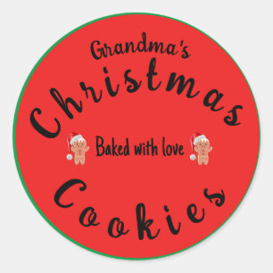 Christmas Pastry Grandma's Cookies Classic Round Sticker