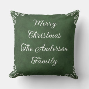 Christmas Patchwork Personalized Family Name Cushion