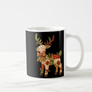 Christmas Patchwork Reindeer Xmas Family Men Women Coffee Mug