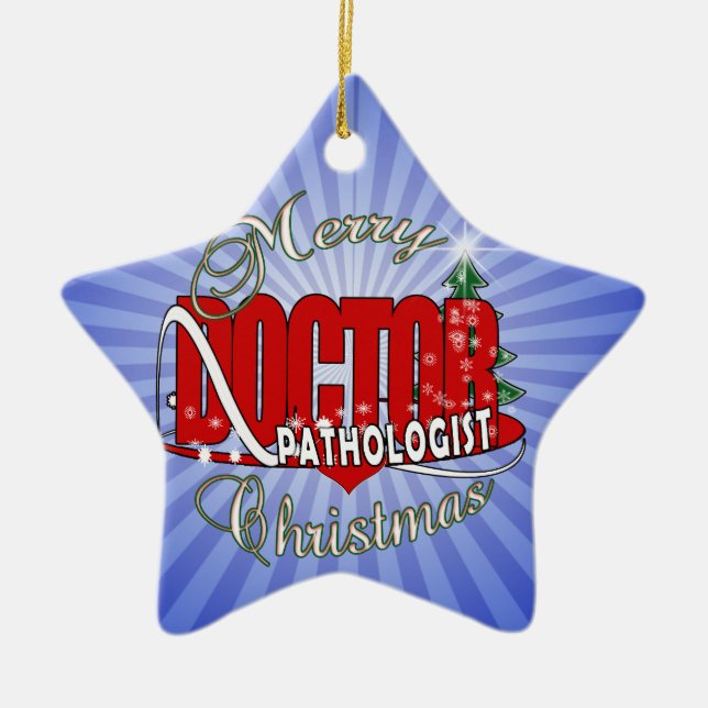 CHRISTMAS PATHOLOGIST DOCTOR CERAMIC TREE DECORATION (Front)