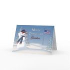 Christmas - Patriotic - Grandson -Snowman/Saluting