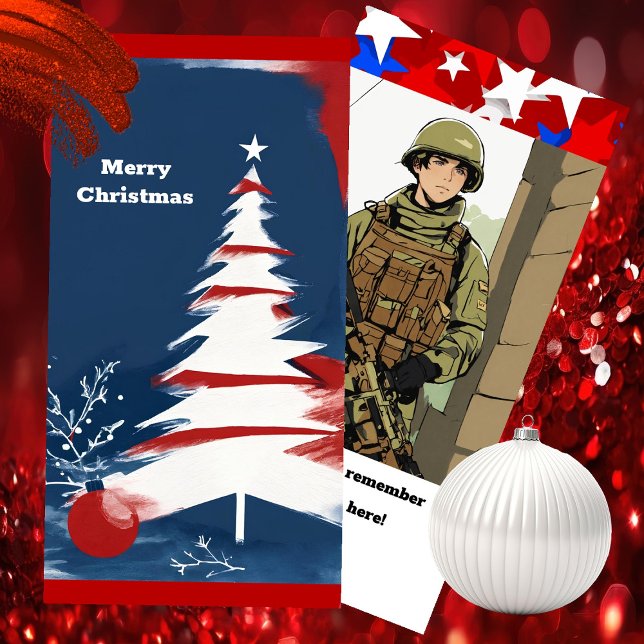 Christmas Patriotic | Holiday USA | Photo Card (Modern Patriotic Design -  Unique Art by Pansylee for Pretty Postals - Mail Made Modern - All Sizes)