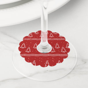 Christmas Pattern 116 Wine Glass Tag