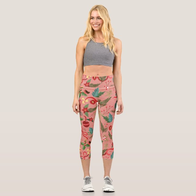 Christmas Pattern 2 Capri Leggings (Front)