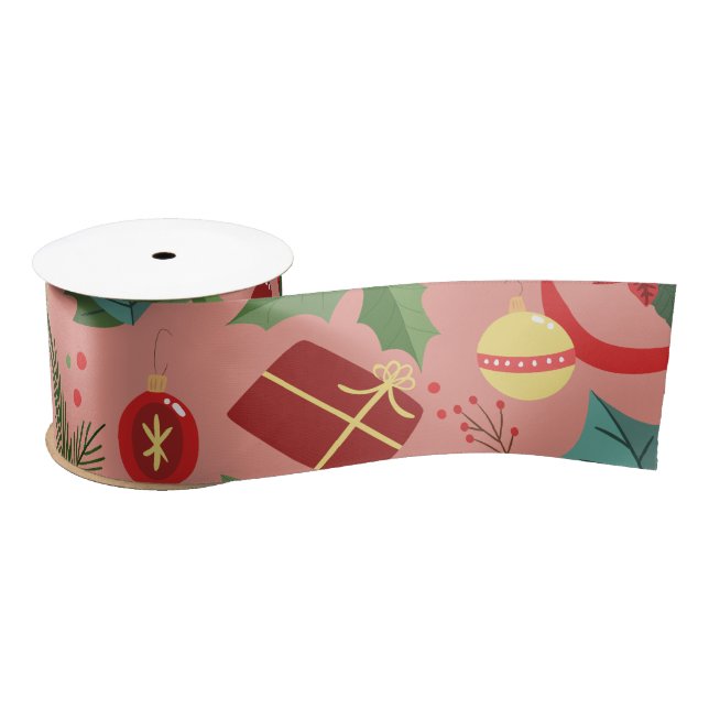 Christmas Pattern 2 Satin Ribbon (Spool)