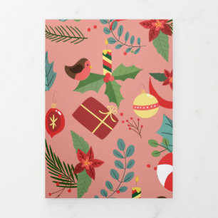 Christmas Pattern 2 Tri-Fold Holiday Card