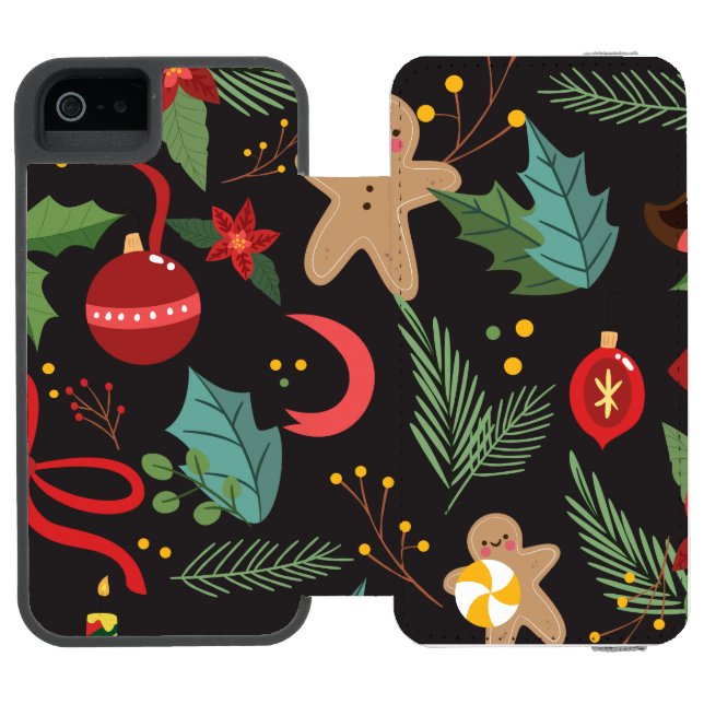 Christmas Pattern 3 Incipio iPhone Wallet Case (Folio Open)