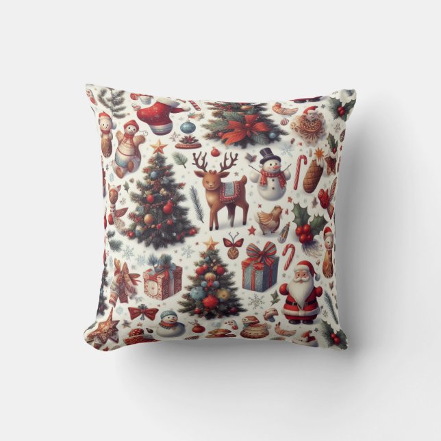 Christmas Pattern 3 Throw Pillow (Front)