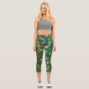 Christmas Pattern 5 Capri Leggings