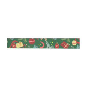 Christmas Pattern 5 Wrap Around Label