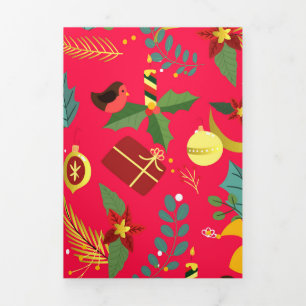 Christmas Pattern 6 Tri-Fold Holiday Card