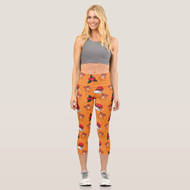 Christmas Pattern 90 Capri Leggings (Front)