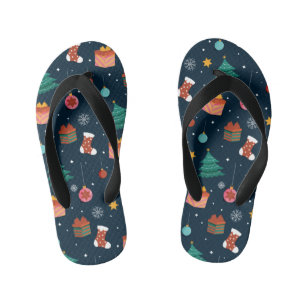 Christmas Pattern 96 Kid's Jandals