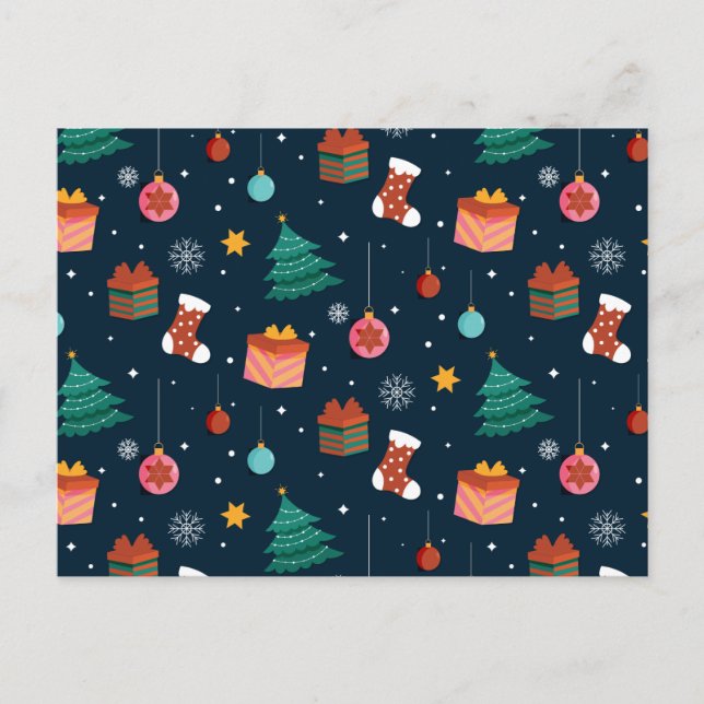 Christmas Pattern 96 Postcard (Front)