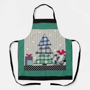 Christmas pattern, applique, new year, christmas  apron