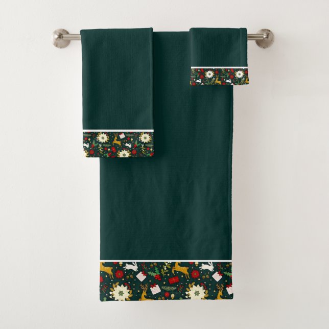 Christmas pattern    bath towel set (Insitu)
