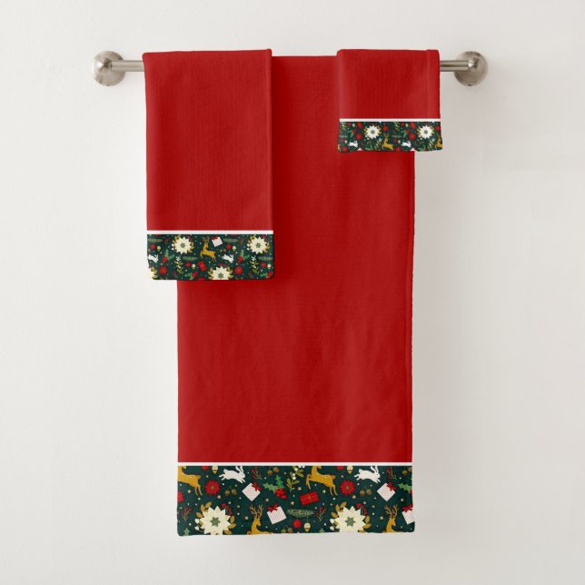 Christmas pattern    bath towel set (Insitu)