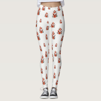 Christmas pattern - Cute red fox seamless pattern Leggings