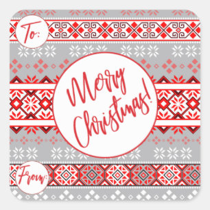 Christmas Pattern Gift Stickers