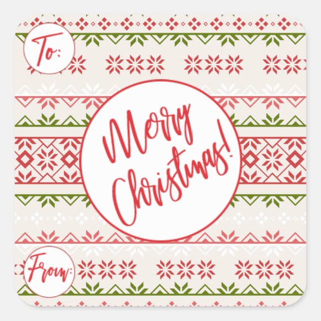 Christmas Pattern Gift Stickers (Front)