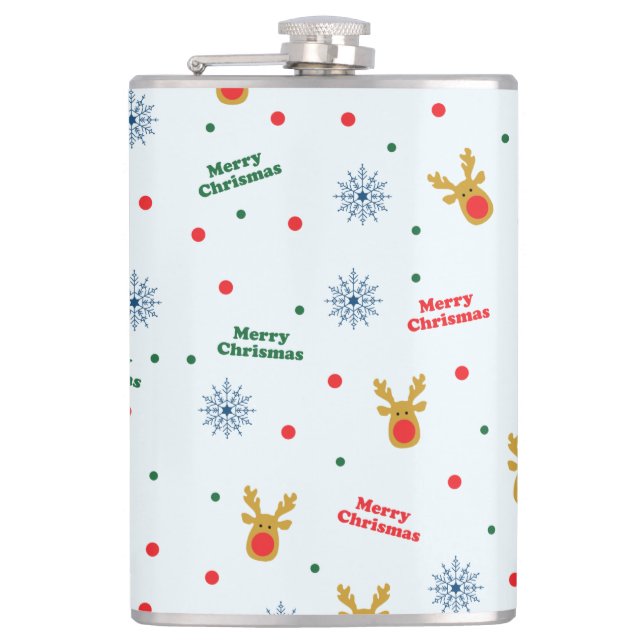 Christmas pattern hip flask (Front)