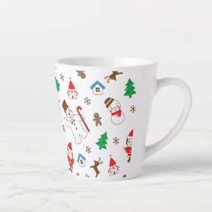 Christmas pattern icon santa tree happy gift latte mug