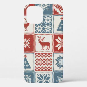 Christmas pattern in patchwork style. Traditional  iPhone 12 Case