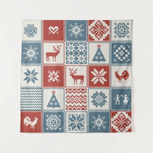 Christmas pattern in patchwork style. Traditional  Tapestry