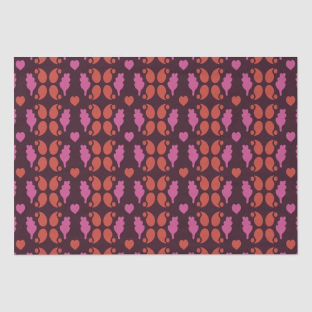 Christmas pattern in red and pink tissue paper (Front)