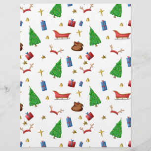 Christmas pattern in white and black scrapbook