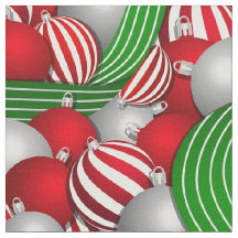 Christmas pattern of red and striped balls