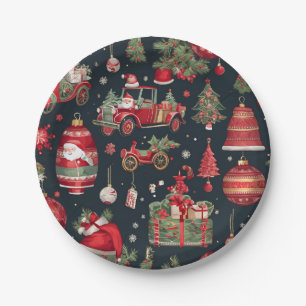 Christmas pattern paper plate