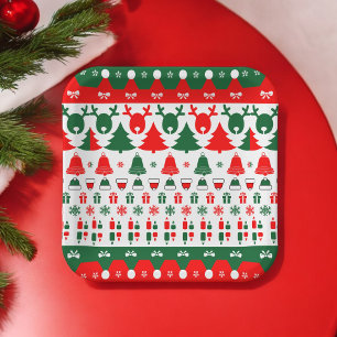 Christmas Pattern Paper Plate