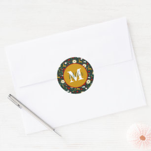 Christmas pattern personalised classic round sticker