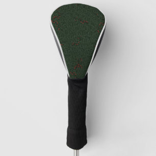 Christmas Pattern Pine Needles and Red Berries Golf Head Cover