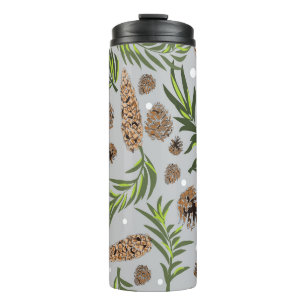 Christmas Pattern, Pine Snow 10 Thermal Tumbler