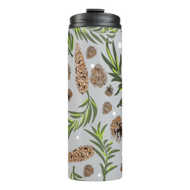 Christmas Pattern, Pine Snow 10 Thermal Tumbler (Front)