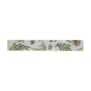 Christmas Pattern, Pine Snow 10 Wrap Around Label