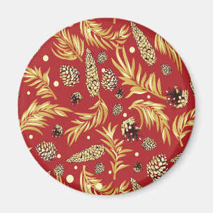 Christmas Pattern, Pine Snow 3 Magnet