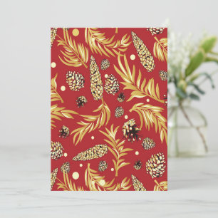 Christmas Pattern, Pine Snow 3 Thank You Card