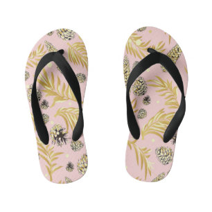 Christmas Pattern, Pine Snow 4 Kid's Jandals