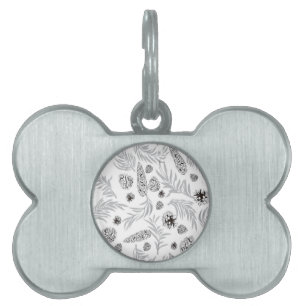 Christmas Pattern, Pine Snow 7 Pet ID Tag