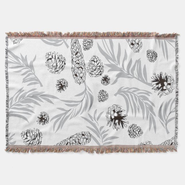 Christmas Pattern, Pine Snow 7 Throw Blanket (Front)