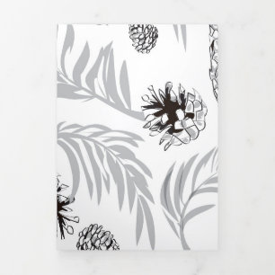Christmas Pattern, Pine Snow 7 Tri-Fold Holiday Card